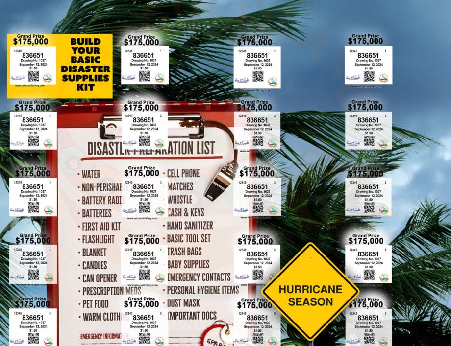 VI Lottery Drawing #1037 Hurricane Preparedness Ticket is now on sale!